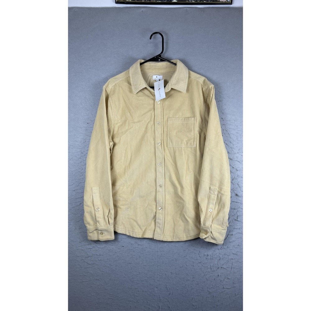True Craft Shirt Mens Medium Gold Corduroy Long Sleeve Button Front Casual
